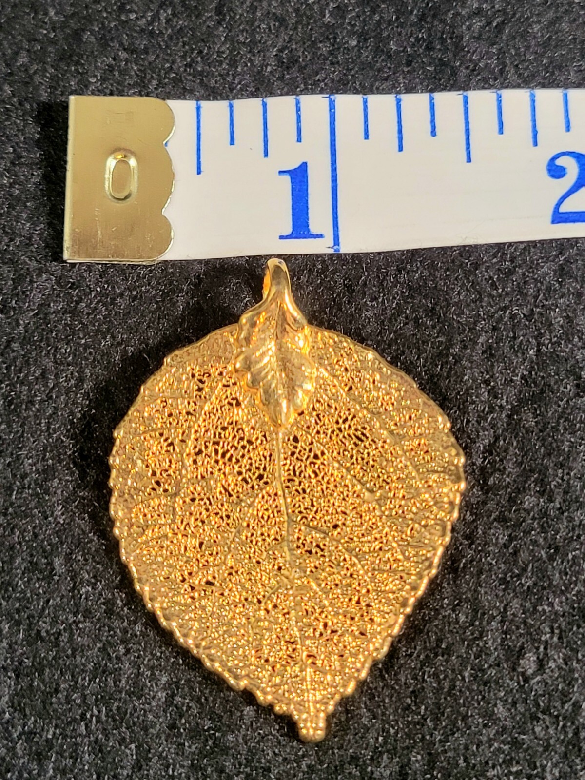 Vintage~Gold Dipped Leaf Pendant - image 5