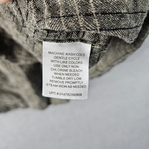 Marc Edwards Shirt Mens Extra Large Plaid Washable Linen Blend Camp resort Vacay - Picture 6 of 7