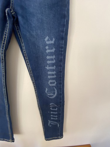 Juicy Couture Logo Girl’s Kids Jeans Denim New Size 10 - 11 Rhinestones - Picture 3 of 13