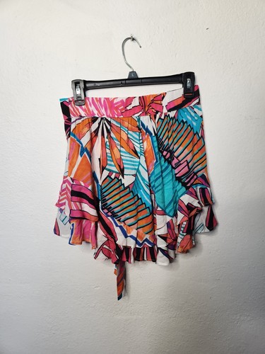 Desigual Women's Tropical Print Ruffle Shorts NWT size M - Picture 7 of 12