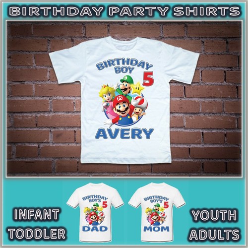 Super Mario Birthday Shirt Kid Girl 