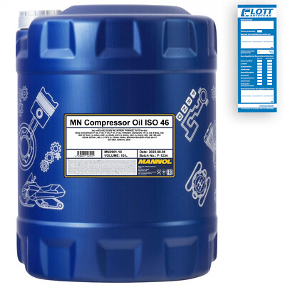 10L Mannol Compressor Oil ISO 46 Kompressoröl DIN 51506 VBL VCL Kompressor-Öl