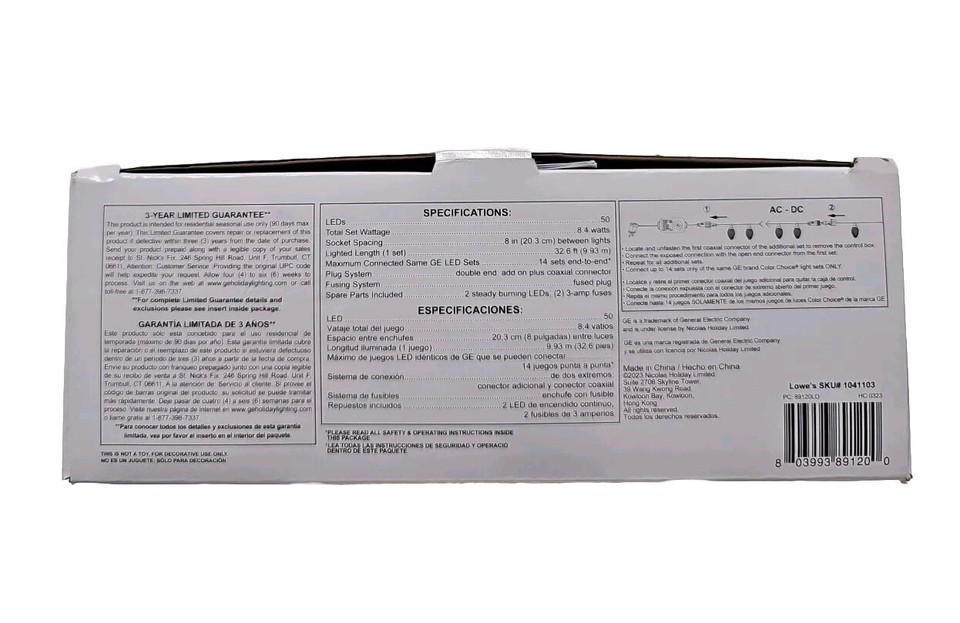 GE Color Choice 50 LED Dual Color C9 Blue of Cool White Lights New eBay