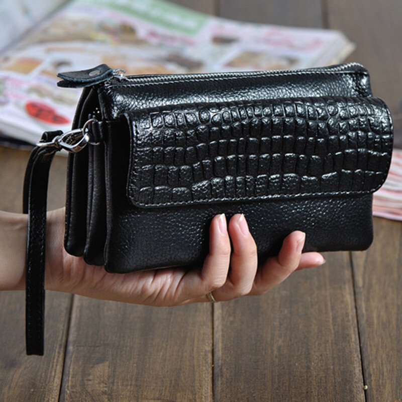 100% Genuine Leather Women's Clutch Wallet mini Crossbody Bag Sling  Shoulder Bag