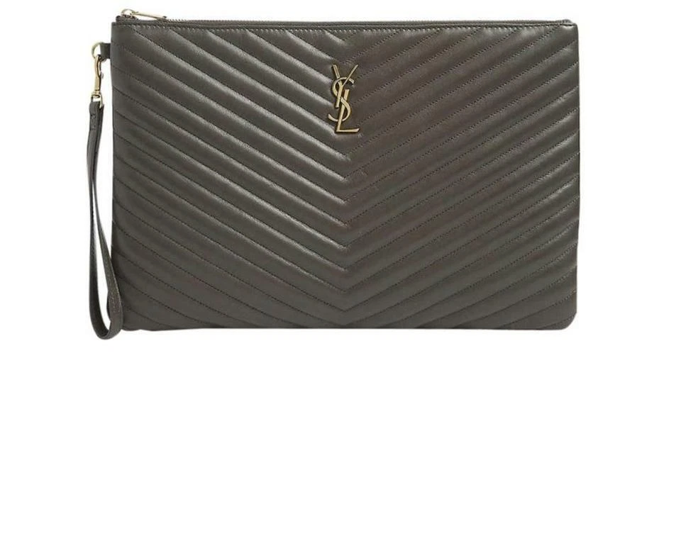 YSL Monogram Quilted Envelope Clutch Bag