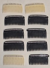 Lot Of 10 Vtg Hair Clip Combs Barrettes Rhinestones