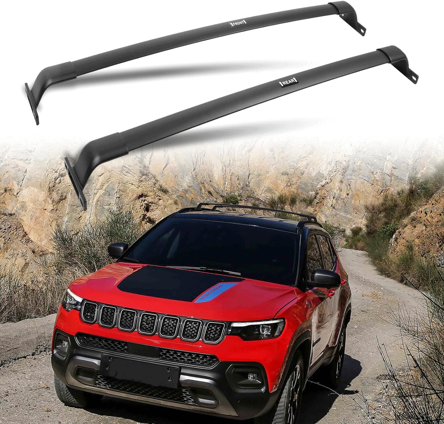 220LBS Cross Bar Roof Rack Rail For 2017-2026 Jeep Compass B