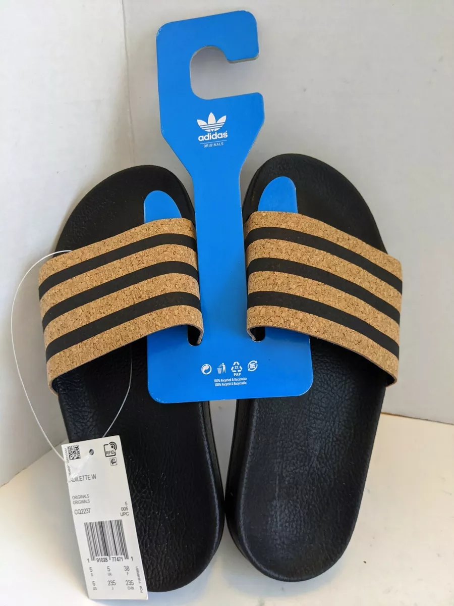 Adidas Originals Adilette Cork Slide Sandals US Womens Size 6 Made In Italy
