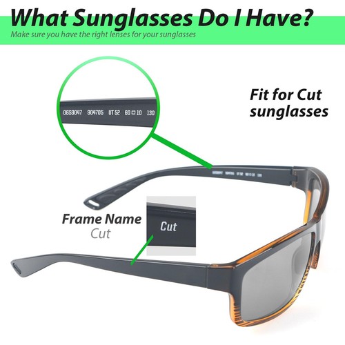 Walleva Fire Red + Ice Blue Polarized Lenses For Costa Del Mar Cut Sunglasses - 第 6/9 張圖片