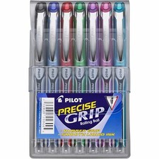 Pilot Precise Grip Liquid Ink Rolling Ball Pens 7 Pack Assorted Colors