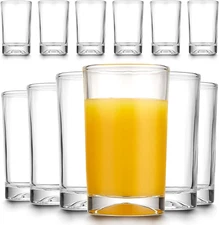 Small Juice Glasses Set of 6, 5.5Oz Heavy Base Clear Drinking Glasses