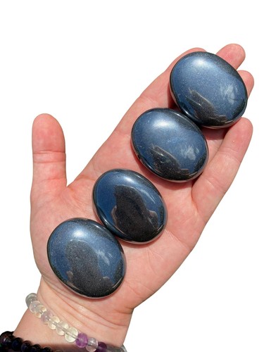 Hematite Palm Stone - Polished Stone Oval, Natural Hematite from Brazil - Picture 3 of 7