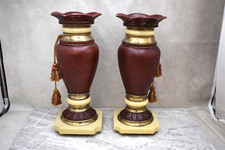 Pair of Decorative Flower Vases, Cast Resin, 14 1/2" HT.  (BX68) chalice co