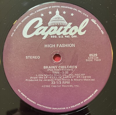 HIGH FASHION~FEELIN LUCKY LATELY (1982) RARE BOOGIE FUNK SOUL 12
