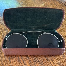 Antique Clip-On Sunglasses in Original Case