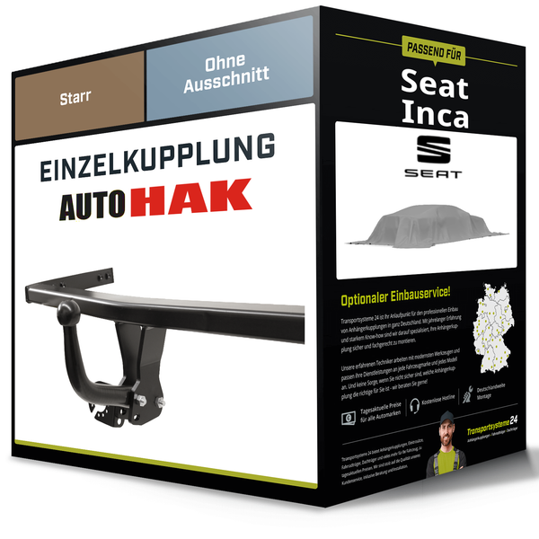 Starre AnhäNgerkupplung FüR Seat Inca 11.1995-06.2003 Typ 6K9 Auto Hak Neu-image