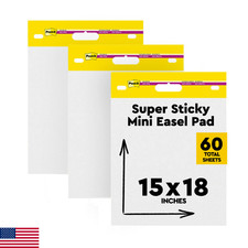 Post-it Self-Stick Mini Easel Pad, 15 in x 18 in, 20 Sheets/Pad, 3 Pads, Great f