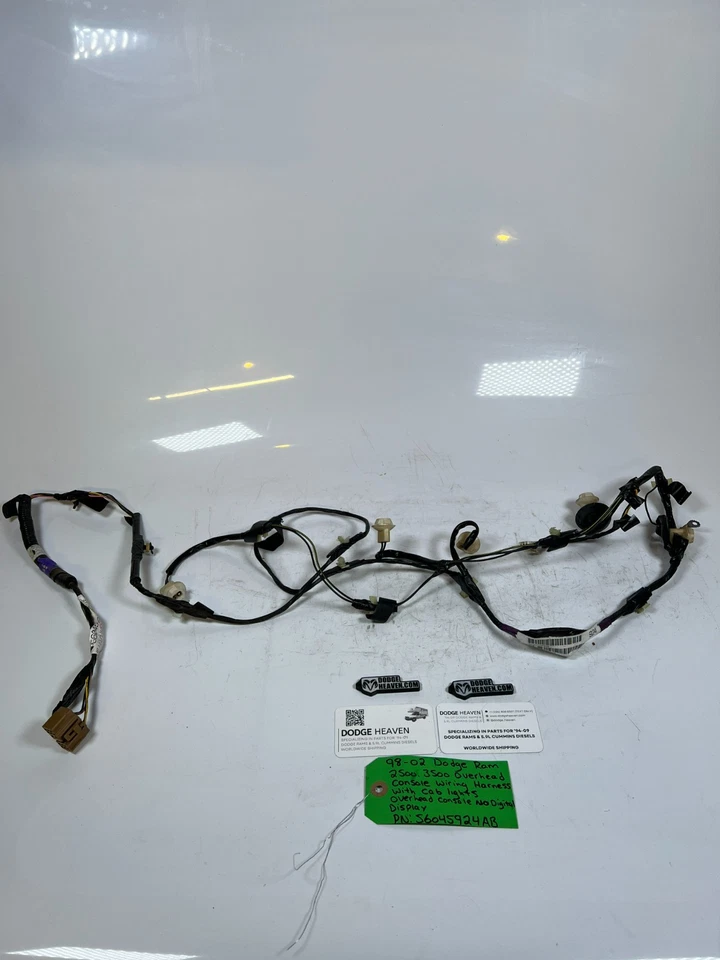 OEM 1999-2002 Dodge Ram 2500 3500 Overhead Console / Cab Light Wiring Harness - Image 2 of 4