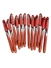 12 Skilcraft AlphaElite Gel Pen Red Ink Clear Barrel 0.7mm Medium Point