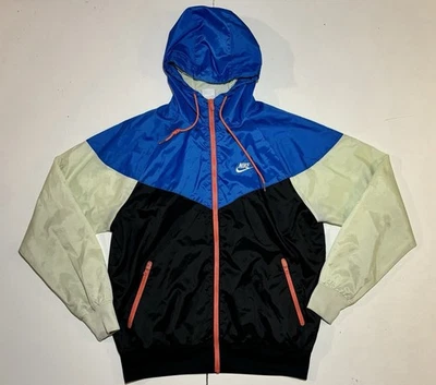 Nike Sportswear Woven Windbreaker Jacket Black Signal Blue Sz Medium AT5270-015 - Image 1 of 2