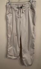Fresh Produce Safari Roll Up Pants Size Medium Light Grey EUC