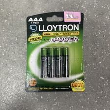 LLOYTRON AAA Battery 550mAh 4 Pack NiMH Rechargeable AccuPower Batteries 2.16 per battery