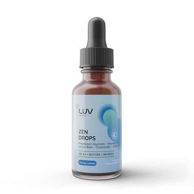 LUV Zen Drops: Anxiety and Stress Support Drops with Magnesium Glycinate, Vit...