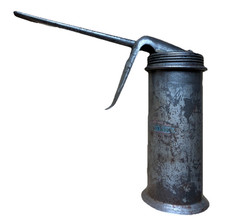 Vintage Craftsman Trigger Pump Oil Can Oiler Metal Spout Nice Patina