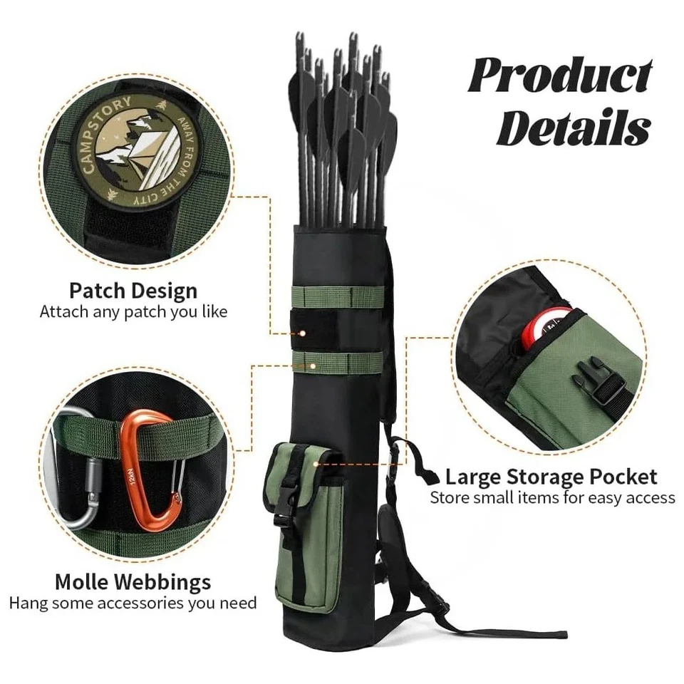 Lightweight Archery Back Arrow Quiver Dual Use Foldable Compact Hip Arrows Bag - image 4 of 4