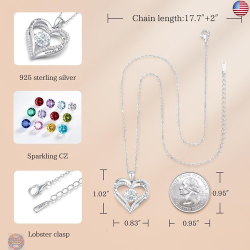CDE Forever Love Heart Necklaces for Women, Wedding Anniversary, Birthday - Picture 5 of 7