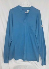 Bulwark FR Fire Resistant Henley Long Sleeve Shirt Men's Size XL-RG -L2