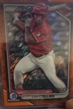 Topps Bowman Chrome Cam Collier Reds Orange Shimmer Refractor Serial #4/25