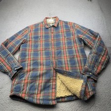 LL Bean Jacket Mens Medium Sherpa Lined Scotc...