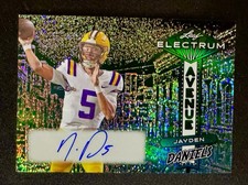 LSU JAYDEN DANIELS ROOKIE AUTO 1/1 RC 2024 LEAF ELECTRUM AVENUE GREEN SP 🔥
