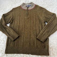 Chaps Ralph Lauren Zip Sweater Green L Wool 75 Silk 25 Japan