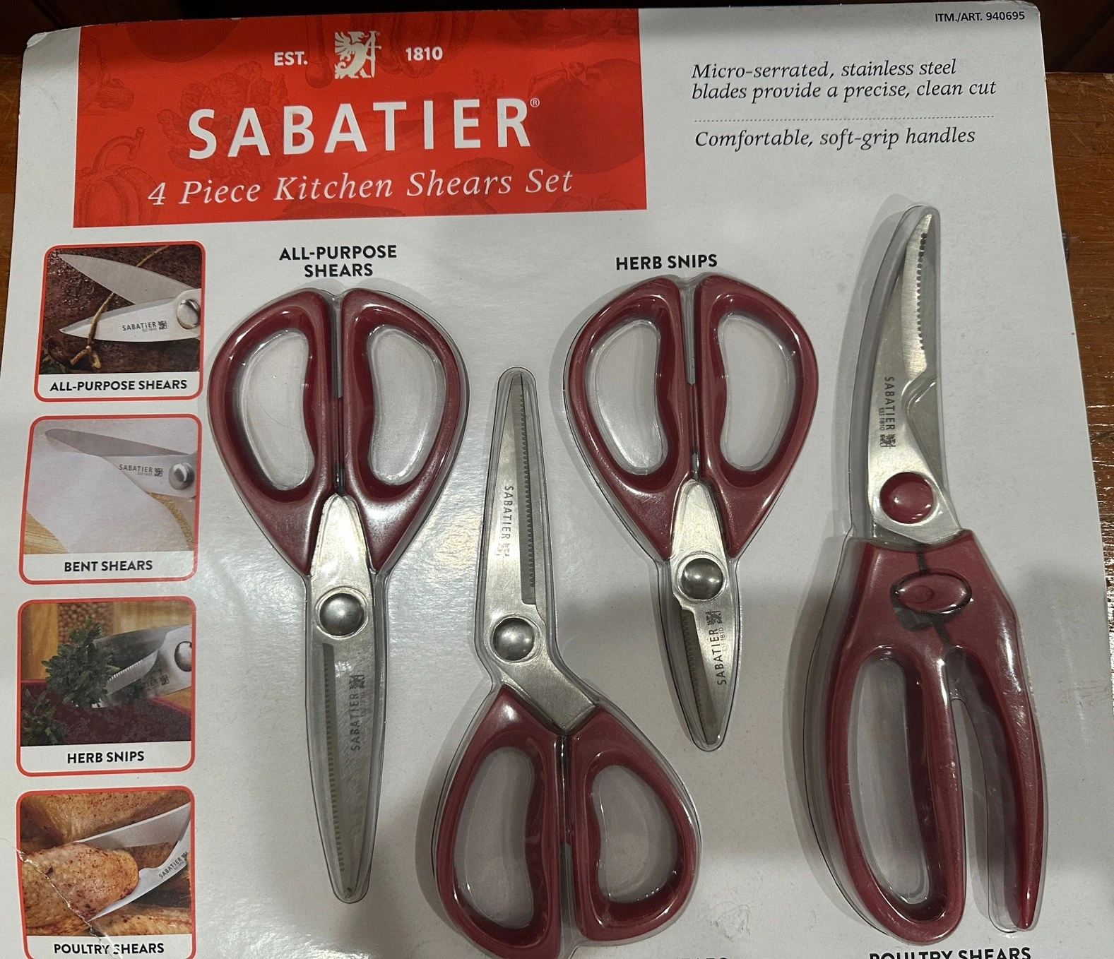 Kitchen Shears - 4 Pc. Stainless Steel - Sabatier brand
Opens in a new window or tab