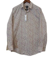 Bar lll Men  s Floral Slim Fit Stretch Button Up Shirt Size M 15-15.5 32-33 477C