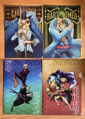 Clear File One Piece x4 Ruffy Zoro Sanji Jinbe Cavendish Bartolomeo