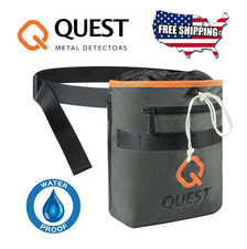 Quest Metal Detecting Finds Pouch - Waterproof - INCLUDES BELT - FREE SHIPPING 