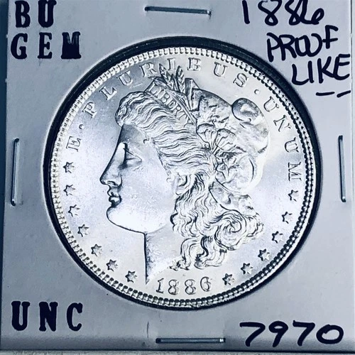 1886 BU GEM MORGAN SILVER DOLLAR UNC MS+++ U.S. MINT RARE COIN 7970