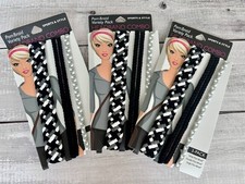 Black White Girls Stretch Headbands Lot of 9 Cheer Dance School Spirit