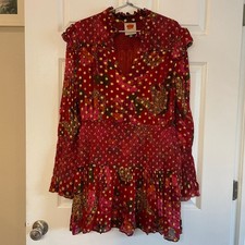 FARM Rio Banana Flowers dress size Large *missing beaded tie*