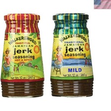 Traditional Jamaican Jerk Seasoning Duo - 10oz Hot Mild for Authentic Dishes