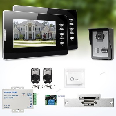 7'' Wired Video Door Entry Security Intercom Electric Strike Lock Set Included