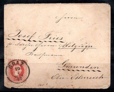 Österreich 1882 Umschlag 60% gereist GRAZ