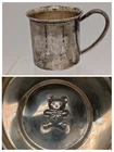 Sterling Silver Baby Cup Mug LUNT 112-T Embossed Teddy Bear 54 Grams