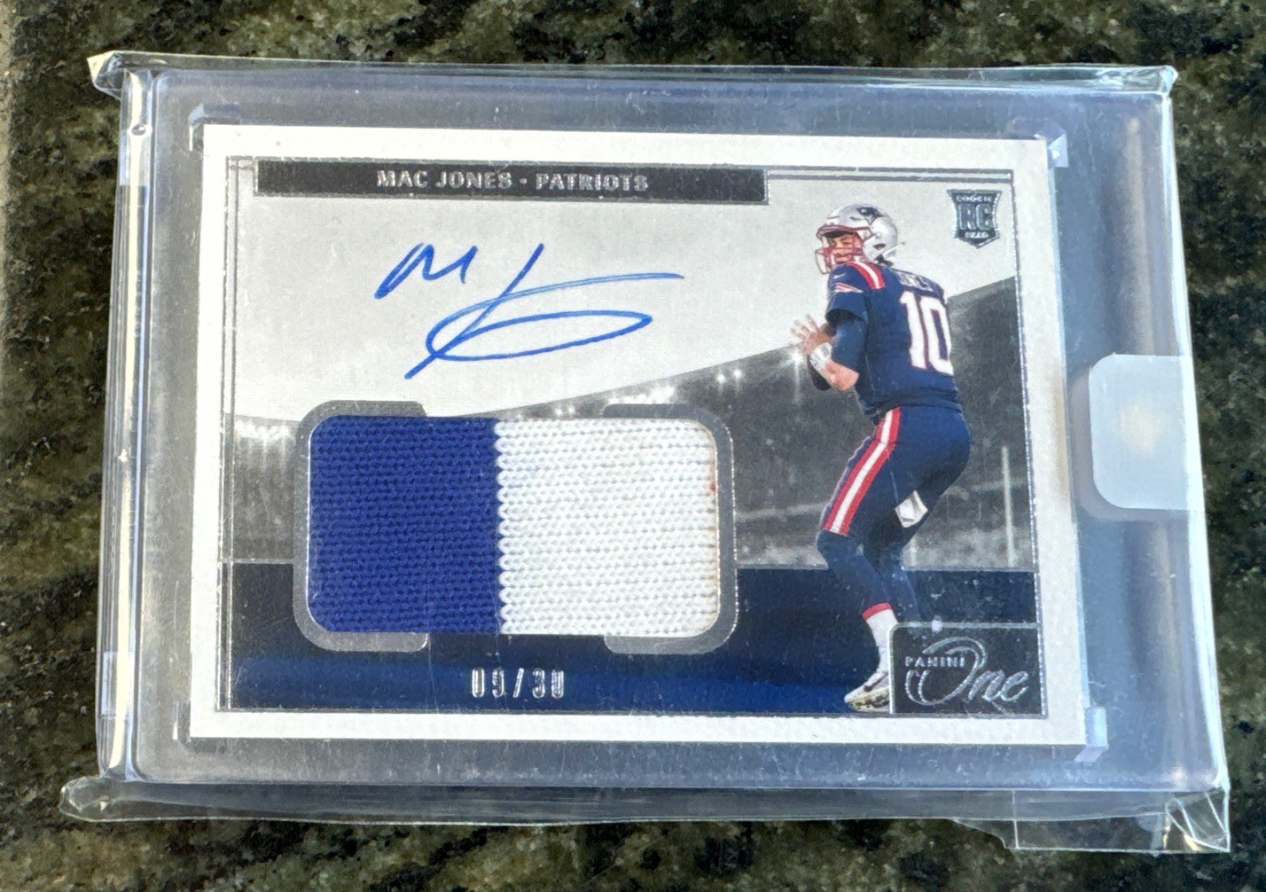 Mac Jones 2021 Panini One #6 Rookie Patch On Card Auto RPA /30 RC 49ers