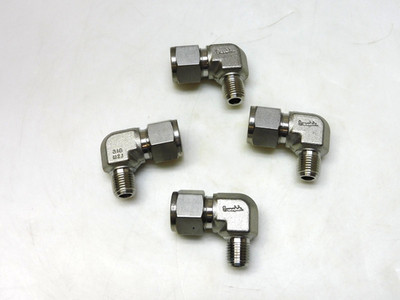 LOT OF 4 SWAGELOK SS 1/2'' TUBE X 1/4'' NPT 90° ELBOW FITTING CONNECTOR 316MZJ