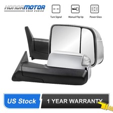 LH + RH Chrome Power Glass Side View Mirrors for Dodge Ram 15/25/3500 1994-1997