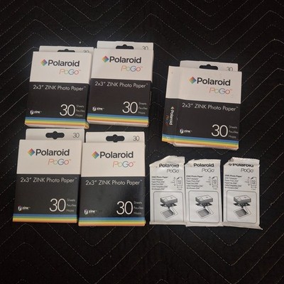 Polaroid PoGo 2x3 ZINK Photo Paper 30 Sheets 5-Pack Lot 150-Pcs 2'' x 3'' Instant
